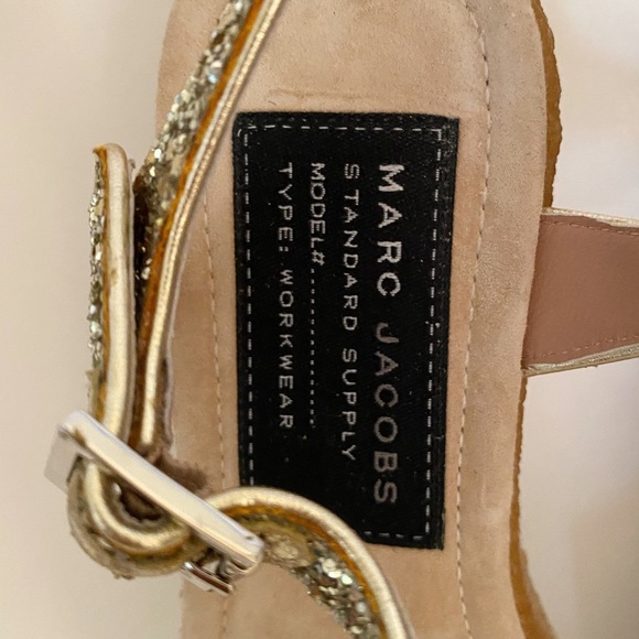 MARC JACOBS Glitter Ankle Strap Platforms Size 37 - Picture 4 of 6